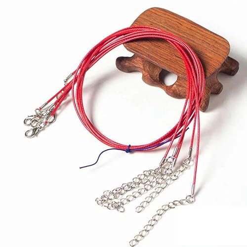 LYVQZPWLRWachsende Halskette, 10/20/50 Stücke Bunte Leder Gewachste Faden Seil Kette Schnur Halskette Anhänger(Rosso,10pcs) von LYVQZPWLR