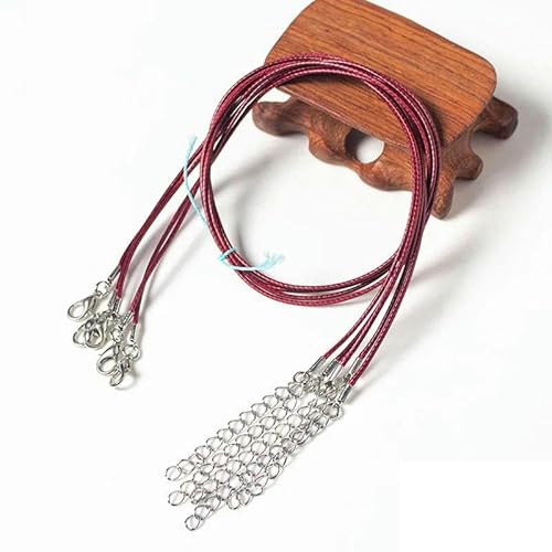 LYVQZPWLRWachsende Halskette, 10/20/50 Stücke Bunte Leder Gewachste Faden Seil Kette Schnur Halskette Anhänger(Wine Red,50pcs) von LYVQZPWLR