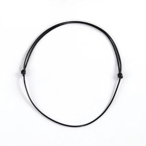 LYVQZPWLRWachsende Halskette, 10 stücke Einstellbare Halskette Wachs Seil Leder Schnur Kette Schwarz Braid Wachs Schnur Knoten Schiebe Schnur(2mm) von LYVQZPWLR