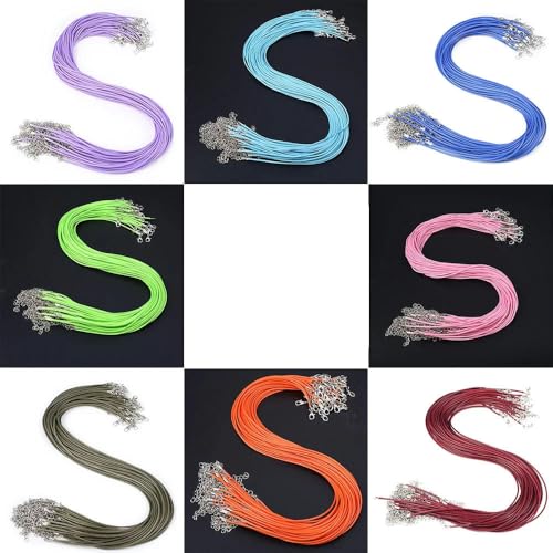LYVQZPWLRWachsende Halskette, 20Pcs Bunte Leder Schnur Wachs Seil Kette Wachs Schnur Halskette Anhänger(1) von LYVQZPWLR