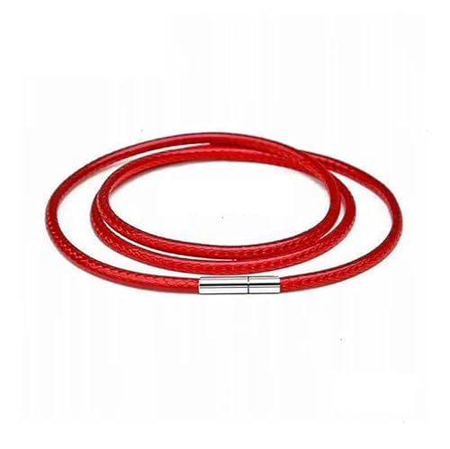 LYVQZPWLRWachsende Halskette, 40–80 cm, 1–3,0 mm, schwarzes Lederband, Halskette, Wachsseil, Spitzenkette mit Drehverschluss aus Edelstahl(Red 1.5mm,45cm) von LYVQZPWLR
