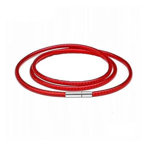 LYVQZPWLRWachsende Halskette, 40–80 cm, 1–3,0 mm, schwarzes Lederband, Halskette, Wachsseil, Spitzenkette mit Drehverschluss aus Edelstahl(Red 3.0mm,75cm) von LYVQZPWLR