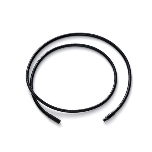 LYVQZPWLRWachsende Halskette, 45/50/60 cm Schwarz Braun Geflochtene Wachsschnur DIY Anhänger Halskette Schmuckherstellung Handarbeit Lederseil Stahlverschluss String(Blackblack,50cm x 1.0mm) von LYVQZPWLR