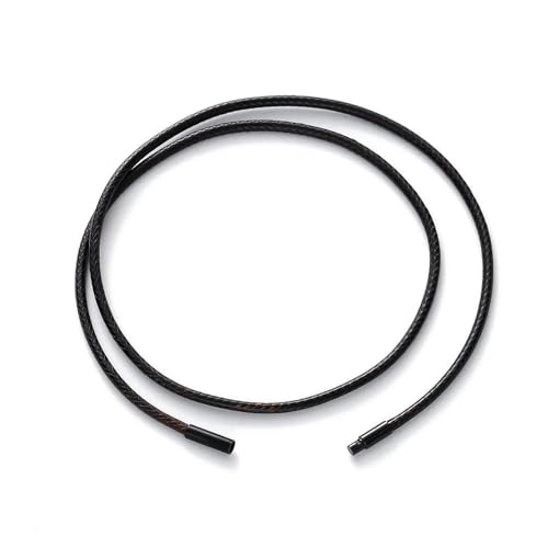 LYVQZPWLRWachsende Halskette, 45/50/60 cm Schwarz Braun Geflochtene Wachsschnur DIY Anhänger Halskette Schmuckherstellung Handarbeit Lederseil Stahlverschluss String(Coffeeblack,45cm x 1.0mm) von LYVQZPWLR