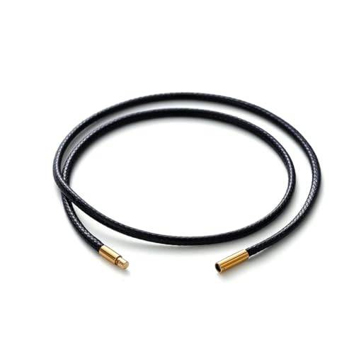 LYVQZPWLRWachsende Halskette, 45/50/60 cm schwarz braun geflochtene Wachsschnur handgefertigte Lederseilkette mit Stahlverschluss(Coffeegold,50cm x 2.0mm) von LYVQZPWLR