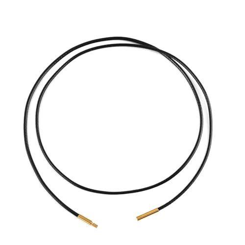 LYVQZPWLRWachsende Halskette, 45/50/60cm Schwarzes Geflecht Wachsschnur DIY Anhänger Halskette Schmuckherstellung Handarbeit Lederseil Karabinerverschluss String(1.5mm Black G,45cm) von LYVQZPWLR