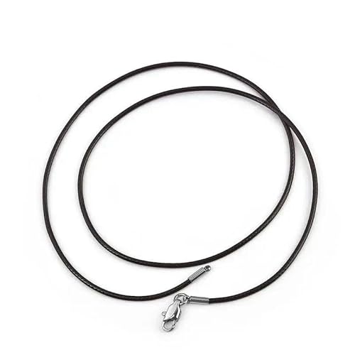 LYVQZPWLRWachsende Halskette, 45/50/60cm Schwarzes Geflecht Wachsschnur DIY Anhänger Halskette Schmuckherstellung Handarbeit Lederseil Karabinerverschluss String(1.5mm Brown,50cm) von LYVQZPWLR
