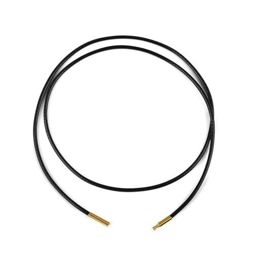LYVQZPWLRWachsende Halskette, 45/50/60cm Schwarzes Geflecht Wachsschnur DIY Anhänger Halskette Schmuckherstellung Handarbeit Lederseil Karabinerverschluss String(2mm Black G,45cm) von LYVQZPWLR