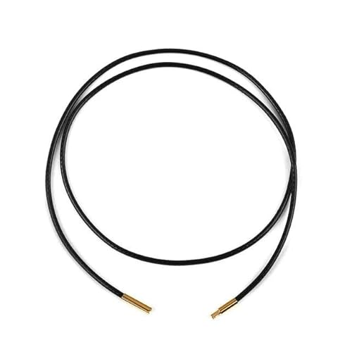 LYVQZPWLRWachsende Halskette, 45/50/60cm Schwarzes Geflecht Wachsschnur DIY Anhänger Halskette Schmuckherstellung Handarbeit Lederseil Karabinerverschluss String(2mm Black G,60cm) von LYVQZPWLR