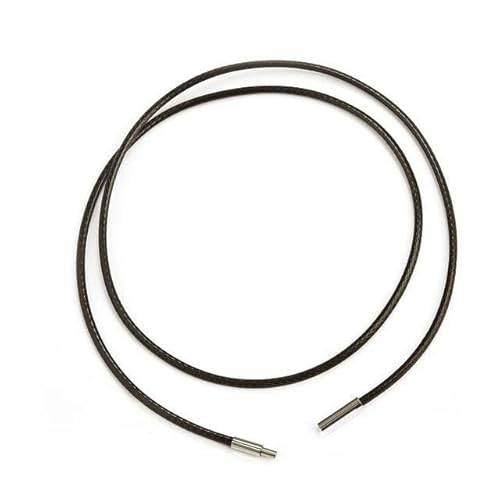 LYVQZPWLRWachsende Halskette, 45/50/60cm Schwarzes Geflecht Wachsschnur DIY Anhänger Halskette Schmuckherstellung Handarbeit Lederseil Karabinerverschluss String(2mm Brown S,50cm) von LYVQZPWLR