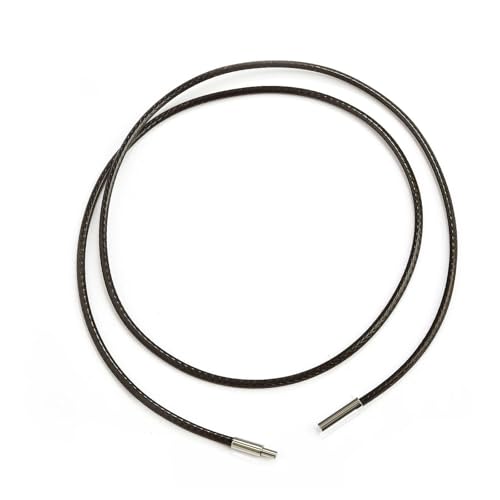 LYVQZPWLRWachsende Halskette, 45/50/60cm Schwarzes Geflecht Wachsschnur DIY Anhänger Halskette Schmuckherstellung Handarbeit Lederseil Karabinerverschluss String(2mm Brown S,50cm) von LYVQZPWLR