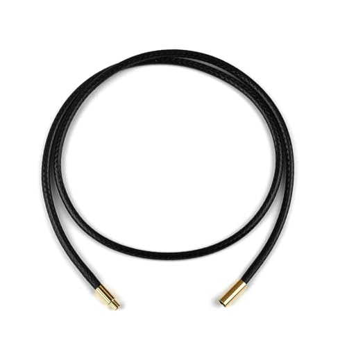 LYVQZPWLRWachsende Halskette, 45/50/60cm Schwarzes Geflecht Wachsschnur DIY Anhänger Halskette Schmuckherstellung Handarbeit Lederseil Karabinerverschluss String(3.0mm Black G,50cm) von LYVQZPWLR