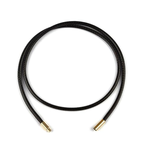 LYVQZPWLRWachsende Halskette, 45/50/60cm Schwarzes Geflecht Wachsschnur DIY Anhänger Halskette Schmuckherstellung Handarbeit Lederseil Karabinerverschluss String(3.0mm Brown G,50cm) von LYVQZPWLR