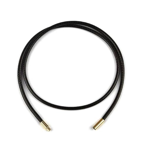 LYVQZPWLRWachsende Halskette, 45/50/60cm Schwarzes Geflecht Wachsschnur DIY Anhänger Halskette Schmuckherstellung Handarbeit Lederseil Karabinerverschluss String(3mm Brown G,60cm) von LYVQZPWLR