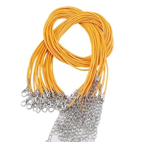 LYVQZPWLRWachsende Halskette, 45 cm geflochtenes verstellbares Lederseil Wachsschnur DIY handgefertigte Halskette Anhänger Karabinerverschluss Schnur Schnur Schmuck(Oranje) von LYVQZPWLR