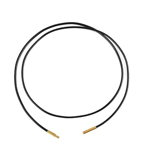 LYVQZPWLRWachsende Halskette, 45 cm schwarz braun geflochtene Wachsschnur DIY Anhänger Halskette Schmuckherstellung handgefertigt Lederseil Stahlverschluss String(1.5mm Black G) von LYVQZPWLR