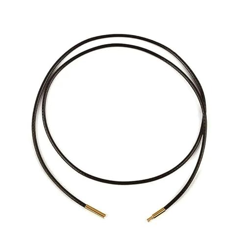 LYVQZPWLRWachsende Halskette, 45 cm schwarz braun geflochtene Wachsschnur DIY Anhänger Halskette Schmuckherstellung handgefertigt Lederseil Stahlverschluss String(2mm Brown G) von LYVQZPWLR