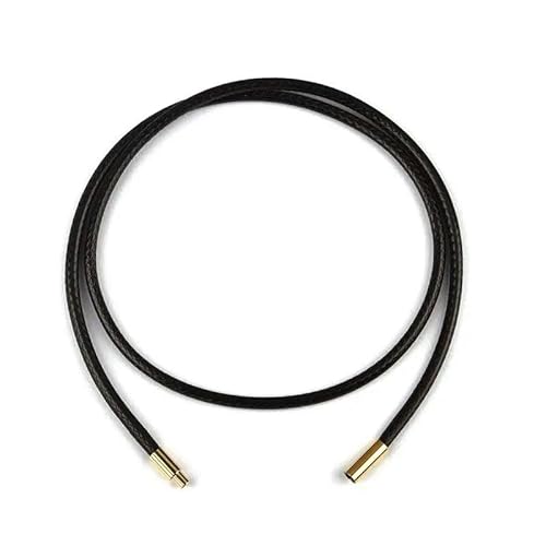 LYVQZPWLRWachsende Halskette, 45 cm schwarz braun geflochtene Wachsschnur DIY Anhänger Halskette Schmuckherstellung handgefertigt Lederseil Stahlverschluss String(3.0mm Brown G) von LYVQZPWLR