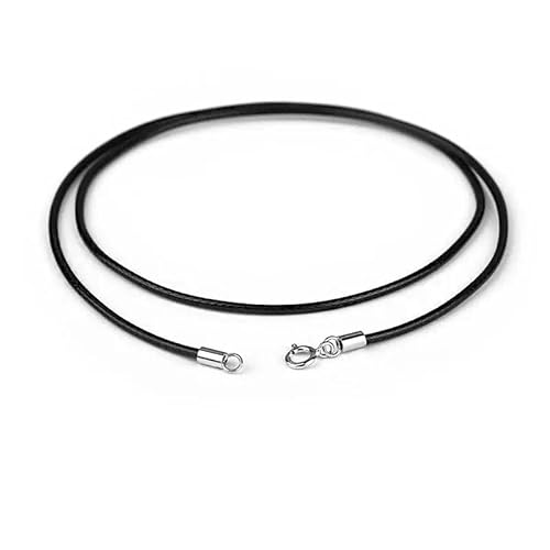 LYVQZPWLRWachsende Halskette, 45 cm schwarz braun geflochtene Wachsschnur DIY Anhänger Halskette Schmuckherstellung handgefertigt Lederseil Stahlverschluss String(Black 1.5mm) von LYVQZPWLR