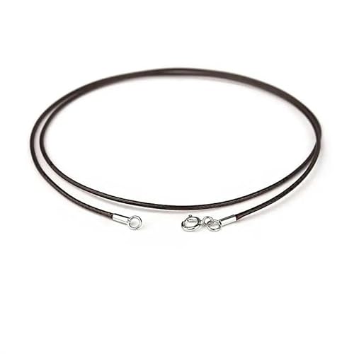 LYVQZPWLRWachsende Halskette, 45 cm schwarz braun geflochtene Wachsschnur DIY Anhänger Halskette Schmuckherstellung handgefertigt Lederseil Stahlverschluss String(Brown 1mm) von LYVQZPWLR