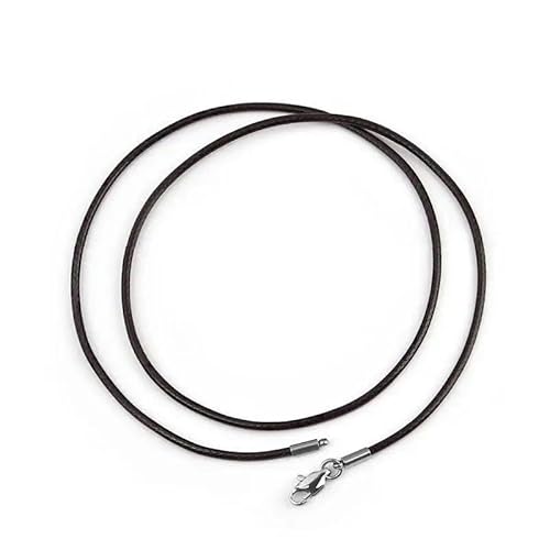 LYVQZPWLRWachsende Halskette, 45 cm schwarz braun geflochtene Wachsschnur DIY Anhänger Halskette Schmuckherstellung handgefertigt Lederseil Stahlverschluss String(Brown 2mm S) von LYVQZPWLR