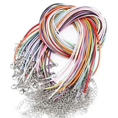 LYVQZPWLRWachsende Halskette, 50 Pcs Bunte Leder Schnur Wachs Seil Kette Wachs Schnur Halskette Anhänger(Colorful) von LYVQZPWLR