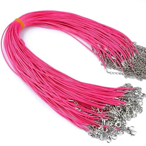 LYVQZPWLRWachsende Halskette, 50 Pcs Bunte Leder Schnur Wachs Seil Kette Wachs Schnur Halskette Anhänger(Rose Red) von LYVQZPWLR