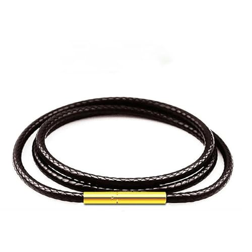 LYVQZPWLRWachsende Halskette, Halskette Kordel 40-70cm Schwarzes Lederband Wachsseil Spitzenkette mit Edelstahl-Drehverschluss(Brown 1.5mm-b,65cm) von LYVQZPWLR