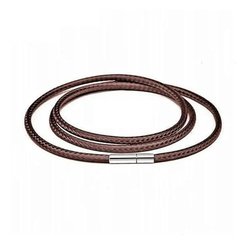 LYVQZPWLRWachsende Halskette, Halskette Kordel 40-70cm Schwarzes Lederband Wachsseil Spitzenkette mit Edelstahl-Drehverschluss(Brown 1mm,40cm) von LYVQZPWLR