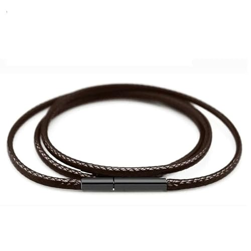 LYVQZPWLRWachsende Halskette, Halskette Kordel 40-70cm Schwarzes Lederband Wachsseil Spitzenkette mit Edelstahl-Drehverschluss(Brown 1mm-a,40cm) von LYVQZPWLR