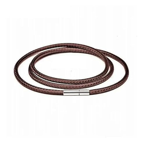 LYVQZPWLRWachsende Halskette, Halskette Kordel 40-70cm Schwarzes Lederband Wachsseil Spitzenkette mit Edelstahl-Drehverschluss(Brown 3.0mm,50cm) von LYVQZPWLR
