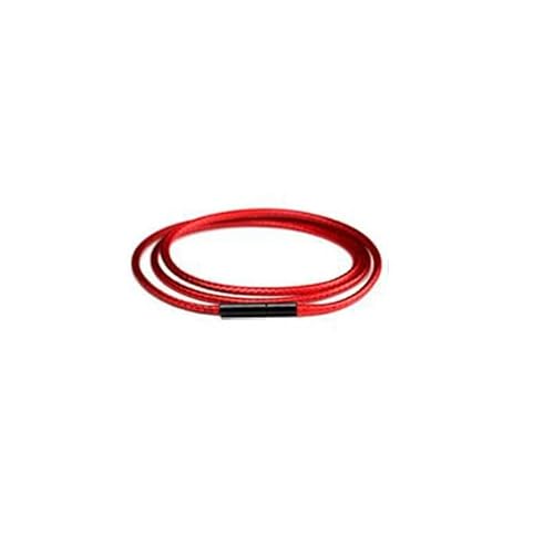 LYVQZPWLRWachsende Halskette, Halskette Kordel 40-70cm Schwarzes Lederband Wachsseil Spitzenkette mit Edelstahl-Drehverschluss(Red 1.5mm-a,65cm) von LYVQZPWLR