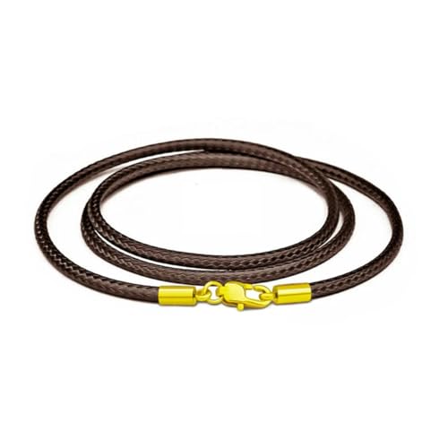 LYVQZPWLRWachsende Halskette, Leder Halskette Halsband schwarz braun geflochten Seil Kette Schnur(Coffeegold 2mm,40cm) von LYVQZPWLR