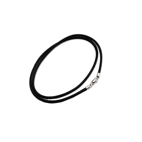LYVQZPWLRWachsende Halskette, Sterling Silber Handgefertigte Lederseilkette mit Karabinerverschluss aus schwarzem geflochtenem Wachsband, Anhänger for Halsketten und Schmuckherstellung(65cm) von LYVQZPWLR