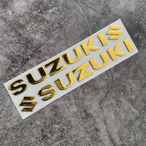 LYYMX Abzeichen Logo für Suzuki 3, Buchstaben Wort Emblem-Aufkleber, Autoaufkleber Sticker Emblem Abzeichen Body Abzeichen Aufkleber,B Gold von LYYMX