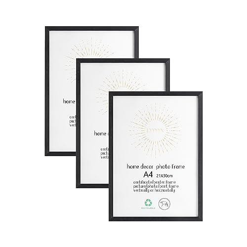 LYYYYX Bilderrahmen Holz DIN A4 mit bruchsicherem Plexi-Glas zum senkrechten oder waagerechten Aufhängen/Stellen Fotorahmen aus Holz für Fotos, Poster, Puzzles 21×30cm,3er LYYYYX Bilderrahmen Holz DIN A4 mit bruchsicherem Plexi-Glas zum senkrechten oder waagerechten Aufhängen/Stellen Fotorahmen aus Holz für Fotos, Poster, Puzzles 21×30cm,3er von LYYYYX