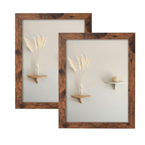LYYYYX Holz-Bilderrahmen, rustikal, 20 x 25cm, Braun, mit Acrylglas, freistehend, zur Wandmontage 2 Stück LYYYYX Holz-Bilderrahmen, rustikal, 20 x 25cm, Braun, mit Acrylglas, freistehend, zur Wandmontage 2 Stück von LYYYYX