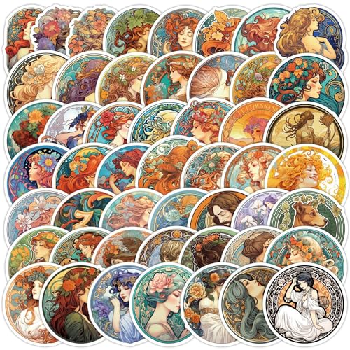 Alphonse Mucha Aufkleber Retro Sticker Set 50 Stücke Niedlich Deko für Auto Laptop Skateboard Fahrrad Moped Motorrad Fahrrad Computer,Geeignet für Erwachsene Kinder Alphonse Mucha Aufkleber Retro Sticker Set 50 Stücke Niedlich Deko für Auto Laptop Skateboard Fahrrad Moped Motorrad Fahrrad Computer,Geeignet für Erwachsene Kinder von LYunMu