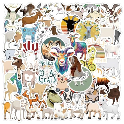 Die Ziege Aufkleber 50 Stücke Niedlich Deko für Auto Laptop Skateboard Fahrrad Moped Motorrad Fahrrad Computer,Geeignet für Erwachsene Kinder Goat Sticker Set von LYunMu