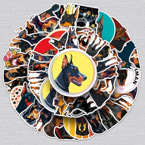 Dobermann Hund Aufkleber Dobermann Sticker Set 50 Stücke Niedlich Deko für Auto Laptop Skateboard Fahrrad Moped Motorrad Fahrrad Computer,Geeignet für Erwachsene Kinder Dobermann Hund Aufkleber Dobermann Sticker Set 50 Stücke Niedlich Deko für Auto Laptop Skateboard Fahrrad Moped Motorrad Fahrrad Computer,Geeignet für Erwachsene Kinder von LYunMu