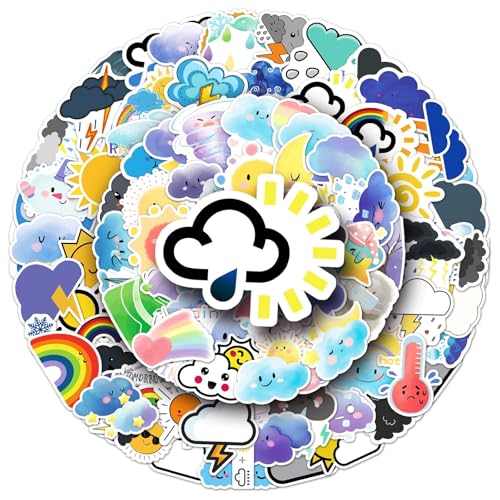 Kawaii Sonne Regenbogen Aufkleber 100 Stücke Niedlich Deko für Auto Laptop Skateboard Fahrrad Moped Motorrad Fahrrad Computer,Geeignet für Erwachsene Kinder Wetter ästhetisch Sticker Set Kawaii Sonne Regenbogen Aufkleber 100 Stücke Niedlich Deko für Auto Laptop Skateboard Fahrrad Moped Motorrad Fahrrad Computer,Geeignet für Erwachsene Kinder Wetter ästhetisch Sticker Set von LYunMu