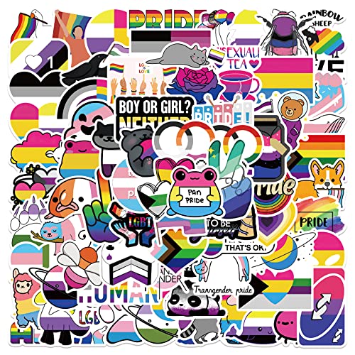 Regenbogen Aufkleber Gay Pride Sticker,LGBT Lesbian Aufkleber,Love is Love für Pride Rainbow Fahrrad Pride Aufkleber Set,Wasserdicht Vinyl Stickers Laptop Decals für Pride Pansexual Bisexual von LYunMu