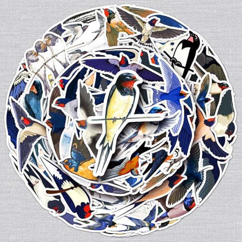Schwalbe Aufkleber Swallow Sticker Set 50 Stücke Niedlich Deko für Auto Laptop Skateboard Fahrrad Moped Motorrad Fahrrad Computer,Geeignet für Erwachsene Kinder Schwalbe Aufkleber Swallow Sticker Set 50 Stücke Niedlich Deko für Auto Laptop Skateboard Fahrrad Moped Motorrad Fahrrad Computer,Geeignet für Erwachsene Kinder von LYunMu