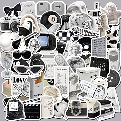 Schwarz-Weiß Aufkleber Schwarz-Weiß Sticker Set 61 Stücke Niedlich Deko für Auto Laptop Skateboard Fahrrad Moped Motorrad Fahrrad Computer,Geeignet für Erwachsene Kinder Schwarz-Weiß Aufkleber Schwarz-Weiß Sticker Set 61 Stücke Niedlich Deko für Auto Laptop Skateboard Fahrrad Moped Motorrad Fahrrad Computer,Geeignet für Erwachsene Kinder von LYunMu