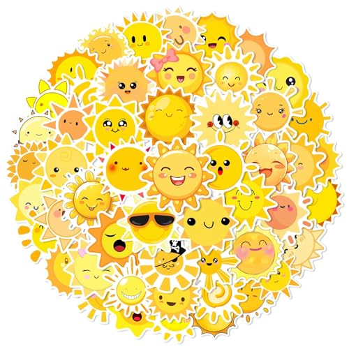 Sonne Aufkleber Sun Sticker Set 50 Stücke Niedlich Deko für Auto Laptop Skateboard Fahrrad Moped Motorrad Fahrrad Computer,Geeignet für Erwachsene Kinder Sonne Aufkleber Sun Sticker Set 50 Stücke Niedlich Deko für Auto Laptop Skateboard Fahrrad Moped Motorrad Fahrrad Computer,Geeignet für Erwachsene Kinder von LYunMu