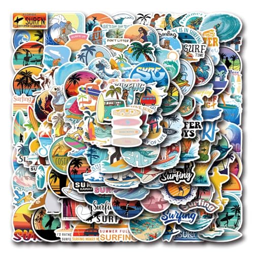 Surf Aufkleber 100 Stücke Niedlich Deko für Auto Laptop Skateboard Fahrrad Moped Motorrad Fahrrad Computer,Geeignet für Erwachsene Kinder Surfen Geschenke Surfbrett Sticker Set Surf Aufkleber 100 Stücke Niedlich Deko für Auto Laptop Skateboard Fahrrad Moped Motorrad Fahrrad Computer,Geeignet für Erwachsene Kinder Surfen Geschenke Surfbrett Sticker Set von LYunMu