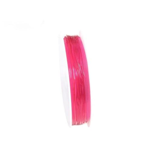 1 Rolle 0,4–1,2 mm transparentes, dehnbares, elastisches Seil, Schnur, Perlen, Perlen, DIY für die Schmuckherstellung, Schnurfaden, Pink, 0,5 mm, 15 m von LZBANI