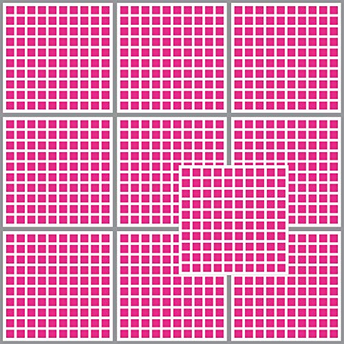 1000 Klebe Quadrate 10mm selbstklebend farbige eckige "Punkte" Aufkleber PVC Deko Folie Etiketten Inventur (pink) von GreenIT