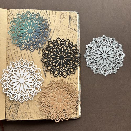 LZBRDY 3D Blumen Spitze Hintergrund Metall Stanzformen Schablonen für DIY Scrapbooking Dekorative Prägung DIY Papier Karte (Flowes Lace Base Background F 8.4x8.4cm) von LZBRDY