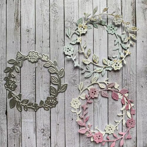 LZBRDY 3D Blumen Spitze Hintergrund Metall Stanzformen Schablonen für DIY Scrapbooking Dekorative Prägung DIY Papier Karte (Girlande Basis Hintergrund 8,9 x 8,9 cm) von LZBRDY